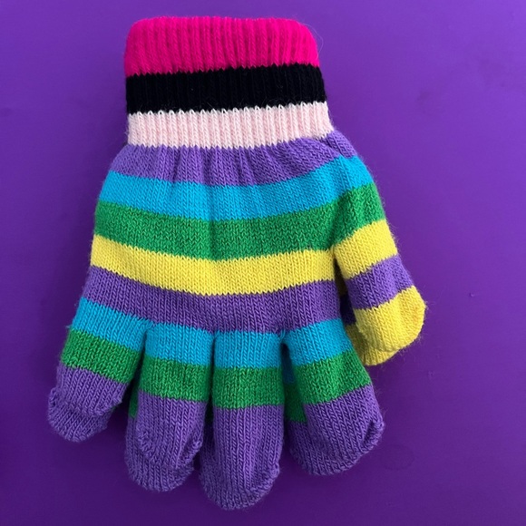 Youth girl’s multicolored gloves. Cute and bright colors!! 2 pairs. NWT. - Picture 3 of 11